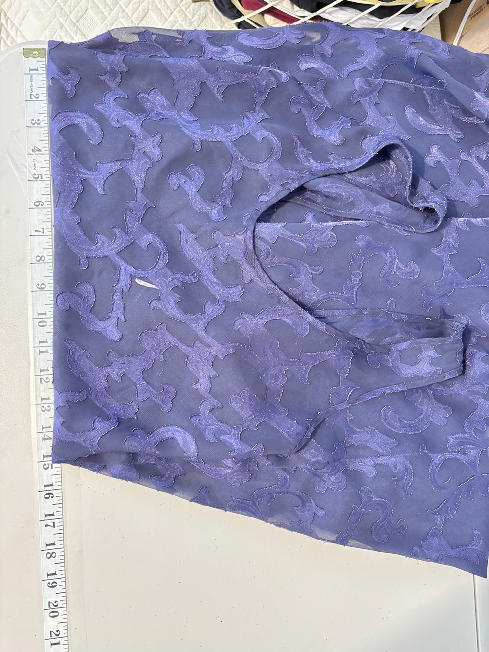 Vintage Y2K Floral Burnout Maxi Dress Size Small Whimsigoth Purple Sheer Rare - Picture 8 of 8